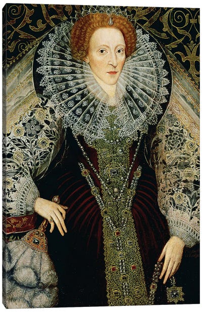 Queen Elizabeth I, c.1585-90  Canvas Art Print