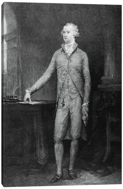 Alexander Hamilton, after the painting of 1792  Canvas Art Print