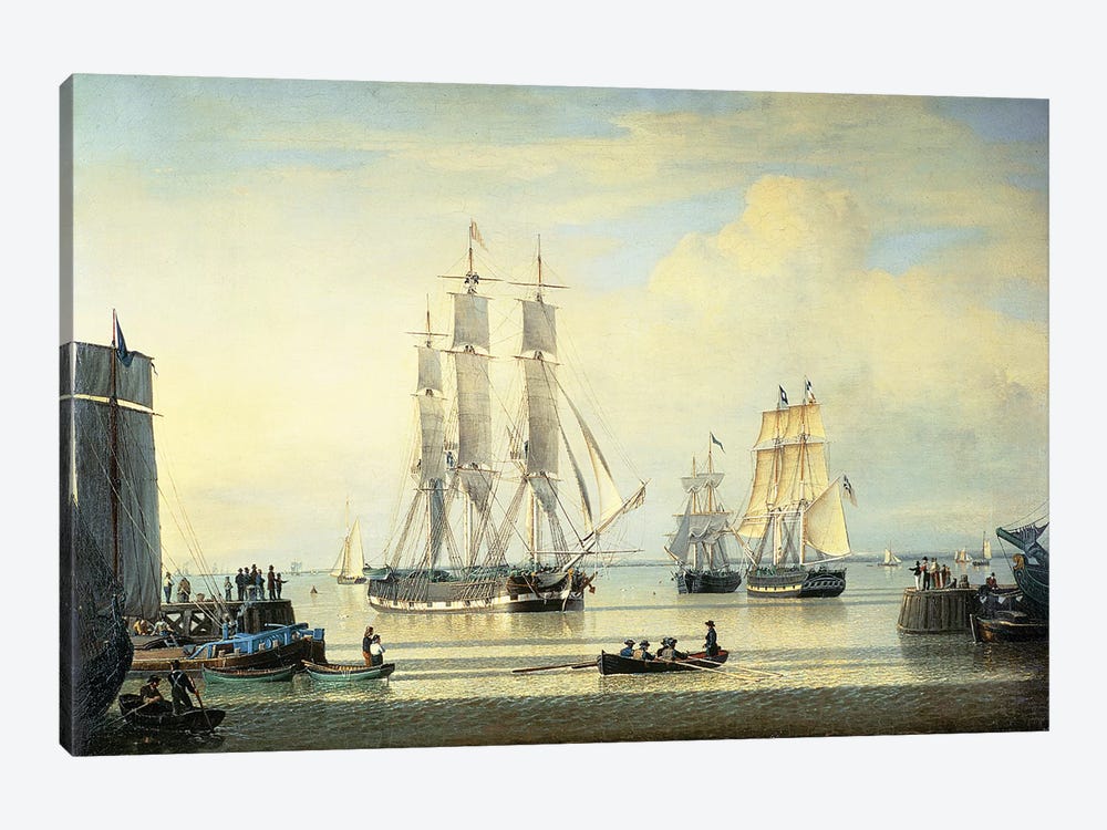 The 'William Lee' at the Mouth of the Humber Dock, Hull, or The Return of the 'William Lee', 1839  by John Ward 1-piece Canvas Art Print