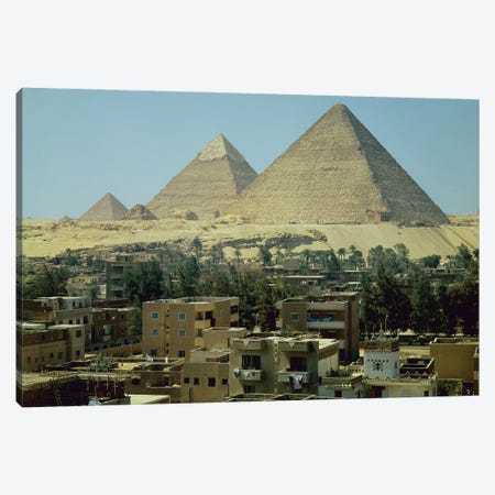 The Pyramids of Giza, c.2589-30 BC, Old Kingdom  Canvas Print #BMN1083} by Egyptian 4th Dynasty Canvas Wall Art