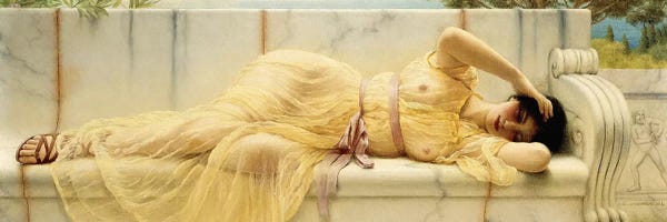 Neoclassicism: Girl in Yellow Drapery, 1901  by John William Godward
