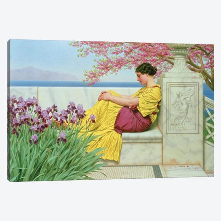 Under the Blossom that Hangs on the Bough, 1917  Canvas Print #BMN10847} by John William Godward Canvas Wall Art
