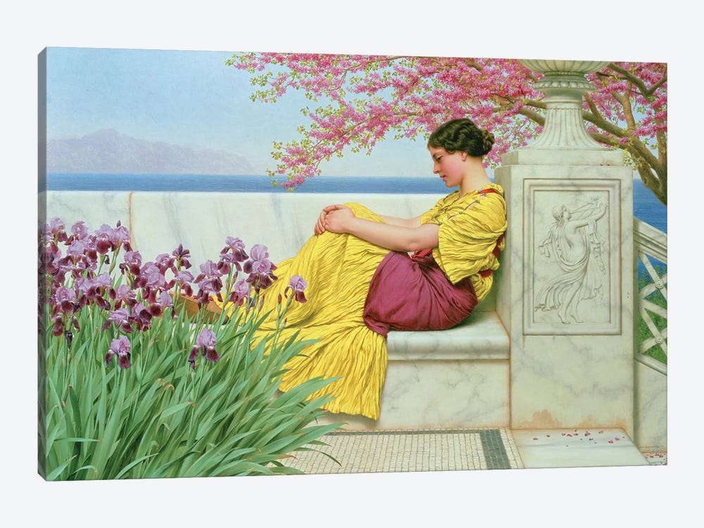 Under the Blossom that Hangs on the Bough, 1917  by John William Godward 1-piece Canvas Art