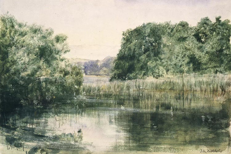 View of a Lake with Trees, 1857 