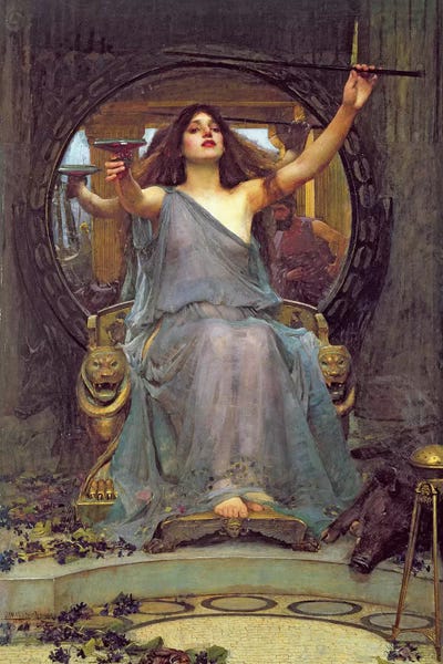 Pre-Raphaelite: Circe Offering the Cup to Ulysses, 1891  by John William Waterhouse