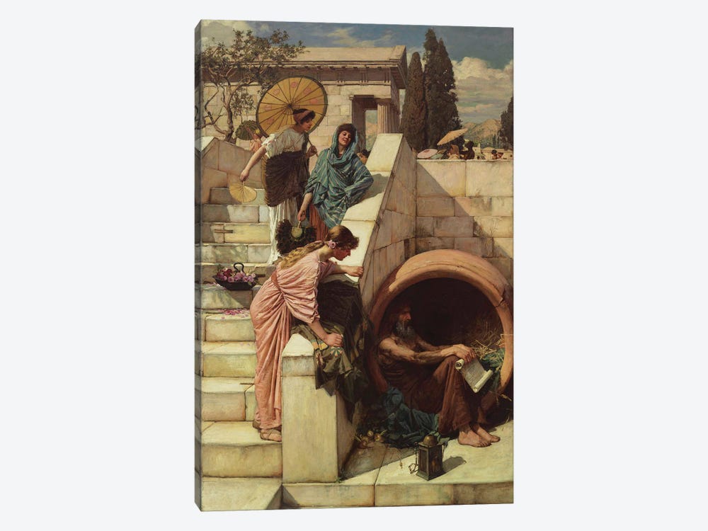 Diogenes  1882  by John William Waterhouse 1-piece Canvas Wall Art