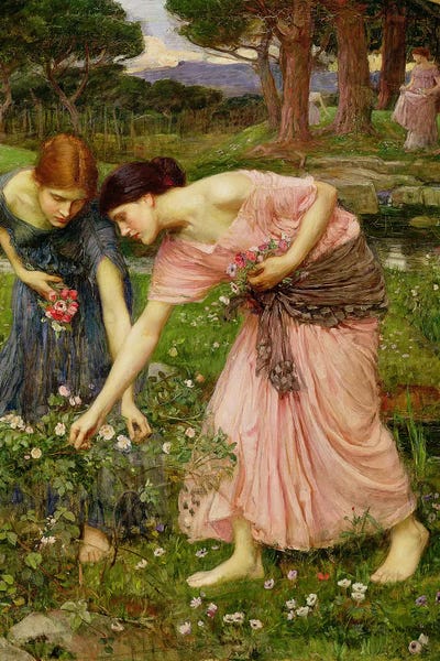 Pre-Raphaelite: Gather Ye Rosebuds While Ye May', 1909  by John William Waterhouse