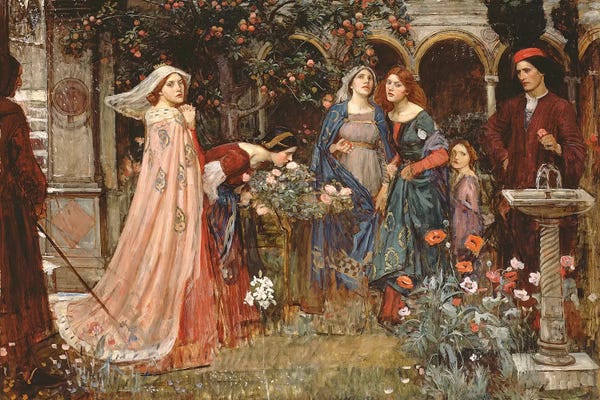 Pre-Raphaelite: The Enchanted Garden, c.1916-17  by John William Waterhouse