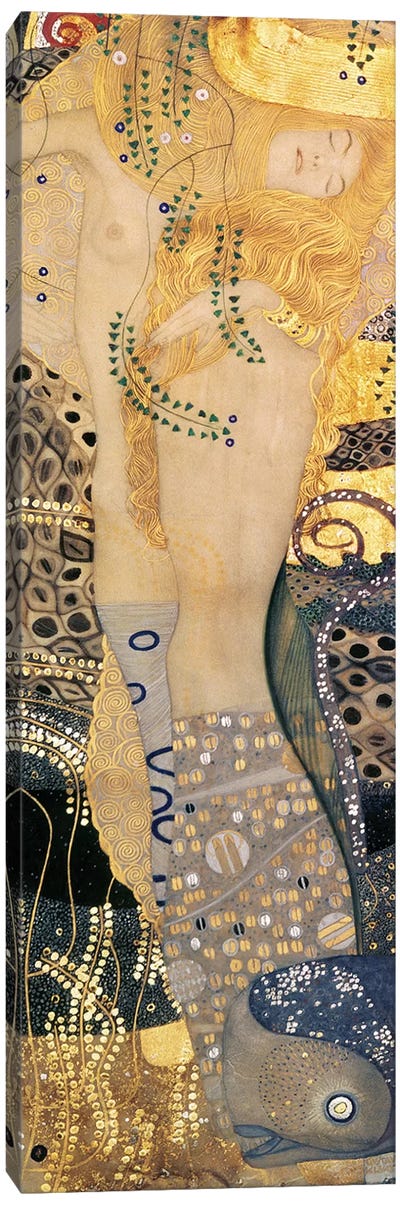 Water Serpents I, 1904-07 Canvas Art Print - All Things Klimt