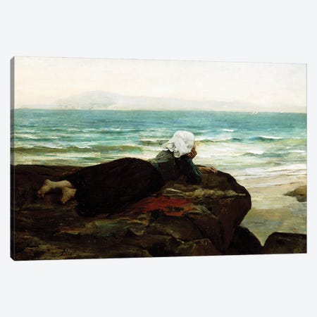 Looking out to Sea,  Canvas Print #BMN10887} by Jules Breton Canvas Art