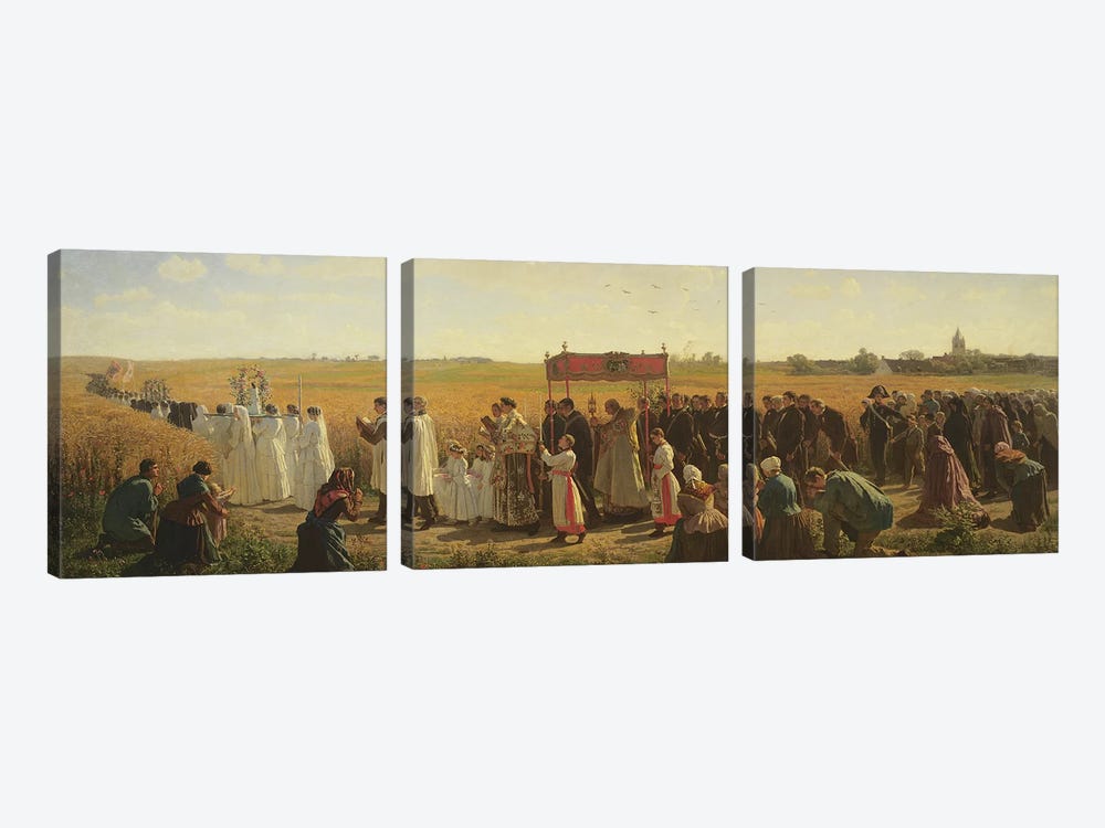 The Blessing of the Wheat in the Artois, 1857  by Jules Breton 3-piece Art Print