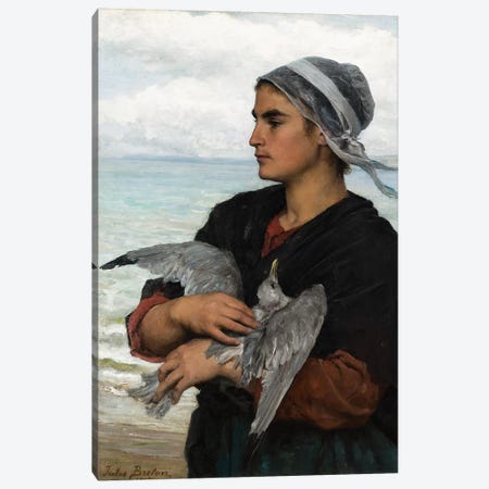 The Wounded Sea Gull, 1878  Canvas Print #BMN10890} by Jules Breton Canvas Wall Art