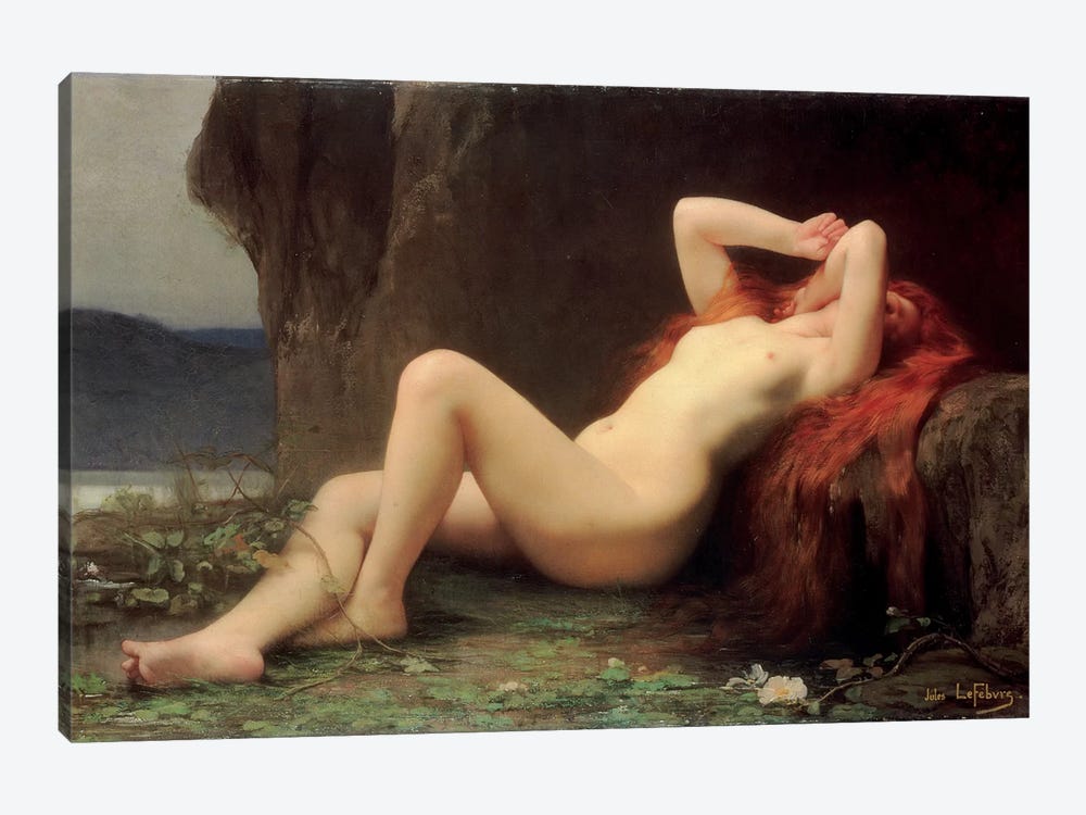 Mary Magdalene in the Cave, 1876  by Jules Joseph Lefebvre 1-piece Canvas Art Print