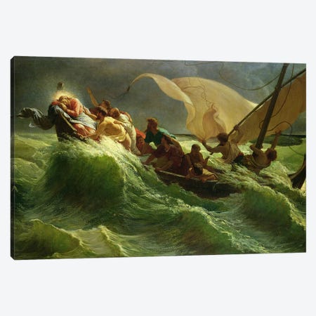 Christ Asleep in his Boat  Canvas Print #BMN10893} by Jules Joseph Meynier Canvas Artwork