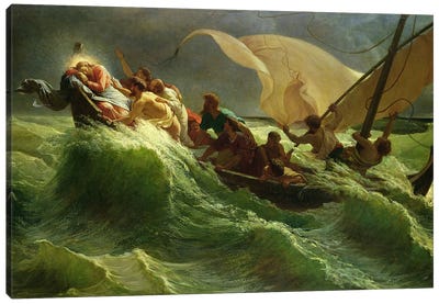 Christ Asleep in his Boat  Canvas Art Print - Jesus Christ