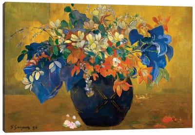 A Vase of Flowers, 1896  Canvas Art Print - Post-Impressionism Art