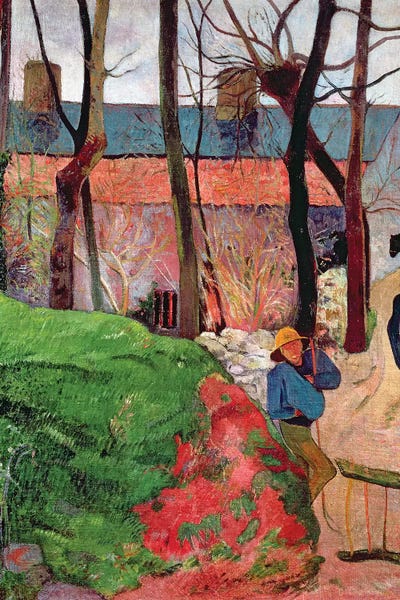 Cottage at Le Pouldu, 1890  by Paul Gauguin metal wall art