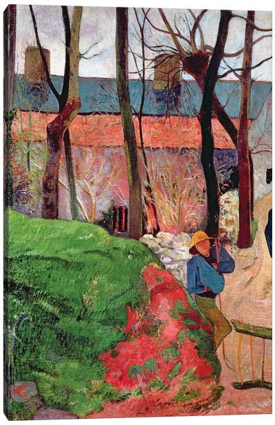 Cottage at Le Pouldu, 1890  Canvas Art Print - Paul Gauguin