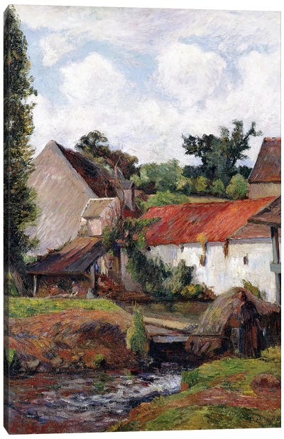 Farm at Osny, 1883  Canvas Art Print - Farm Art
