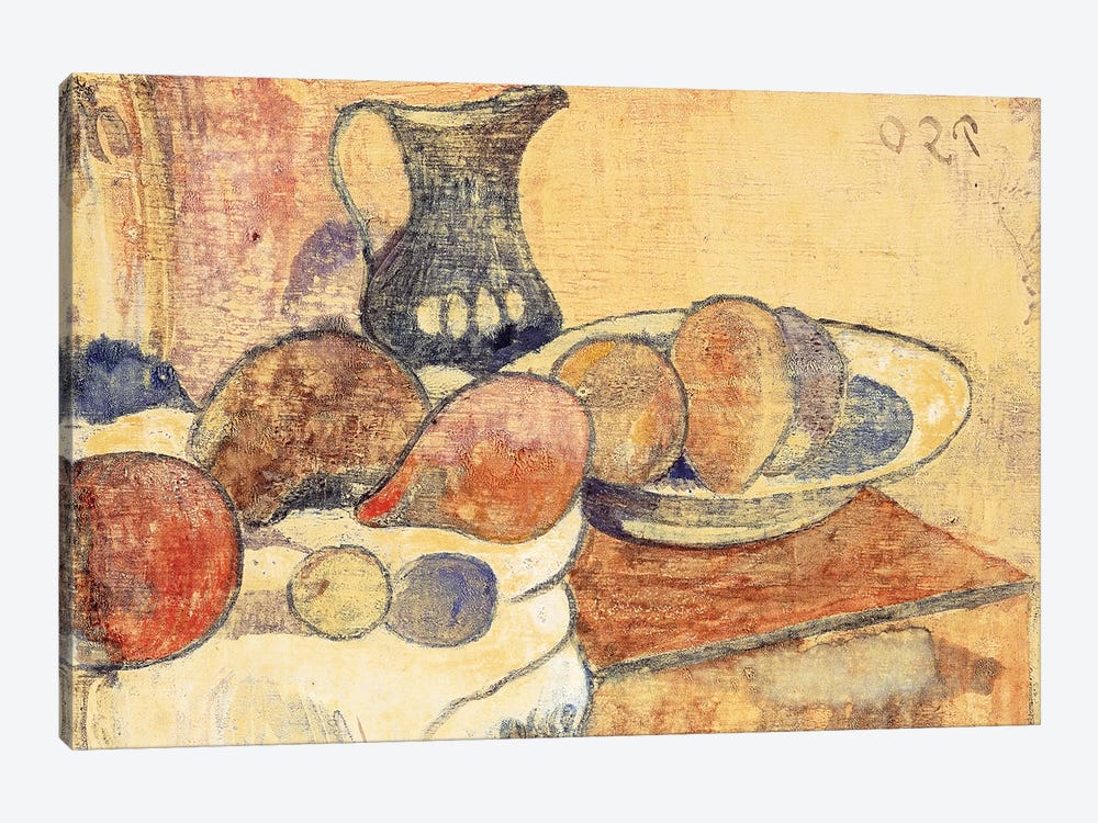 Still life with a Pitcher and Fruit by Paul Gauguin 1-piece Art Print