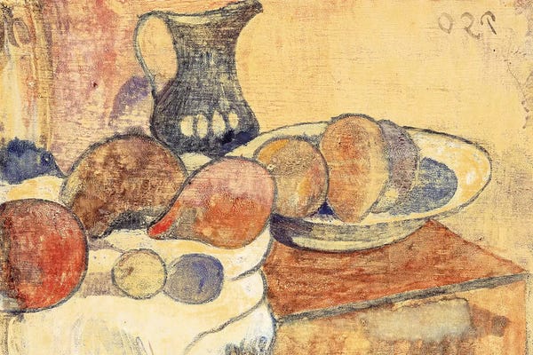 Paul Gauguin: Still life with a Pitcher and Fruit by Paul Gauguin