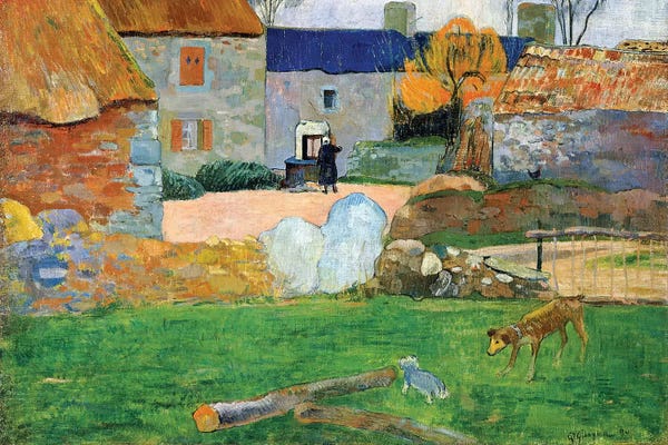 Paul Gauguin: The Blue Roof or Pouldu Farm, 1890  by Paul Gauguin