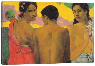 Three Tahitians, 1899 Canvas Art Print - Paul Gauguin