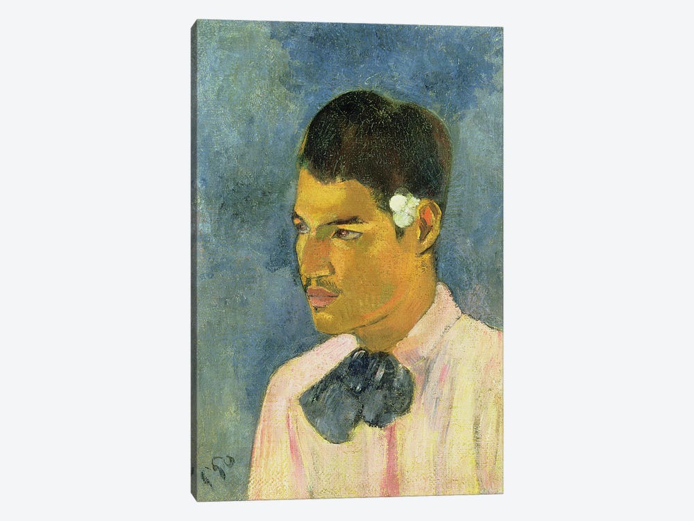 Young Man with a Flower Behind his Ear, 1891  by Paul Gauguin 1-piece Canvas Wall Art