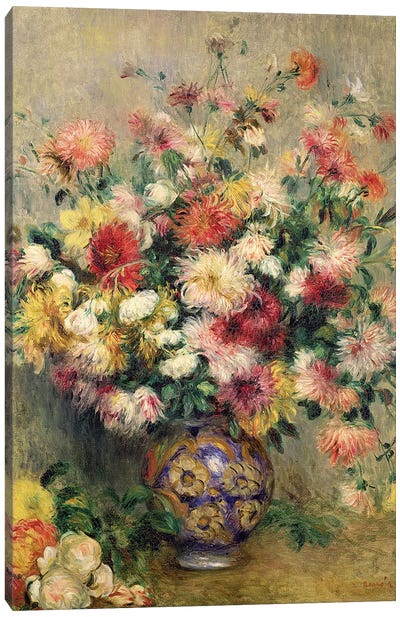 Dahlias  Canvas Art Print - Pierre Auguste Renoir