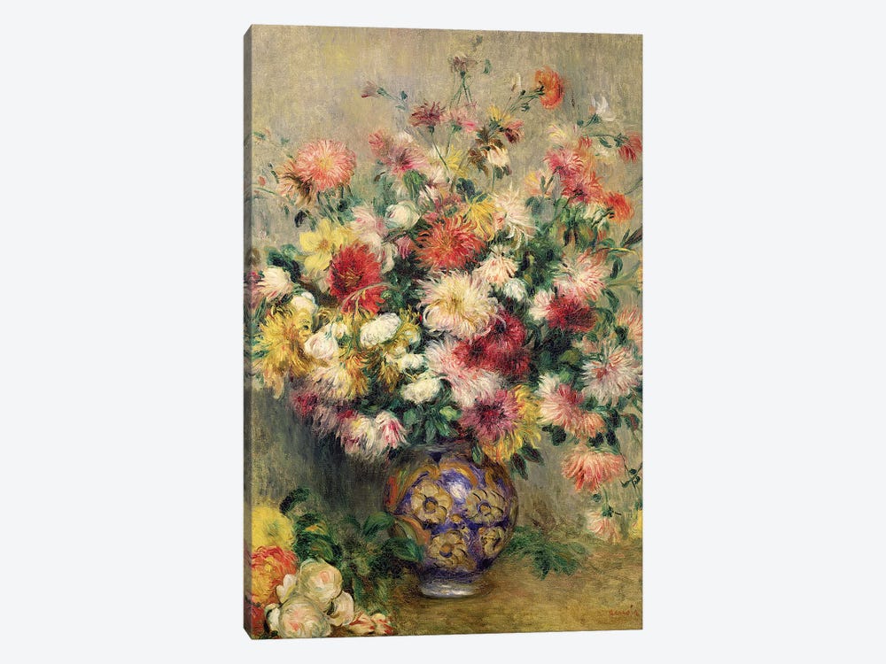 Dahlias  by Pierre-Auguste Renoir 1-piece Canvas Art Print