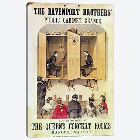 The Davenport Brothers Public Cabinet Seance Advertisement, 1865 Canvas Print #BMN1093} by Unknown Artist Canvas Print
