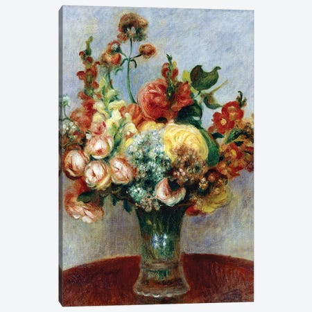 Flowers in a Vase Canvas Print #BMN10942} by Pierre Auguste Renoir Canvas Art