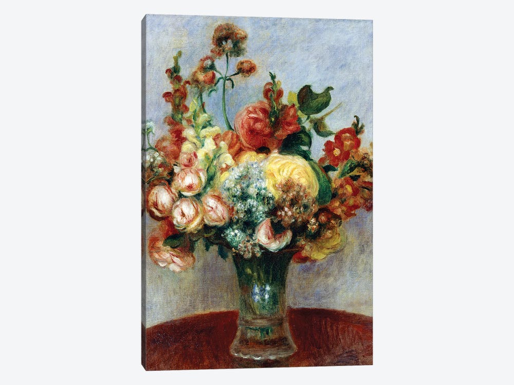 Flowers in a Vase by Pierre Auguste Renoir 1-piece Canvas Artwork