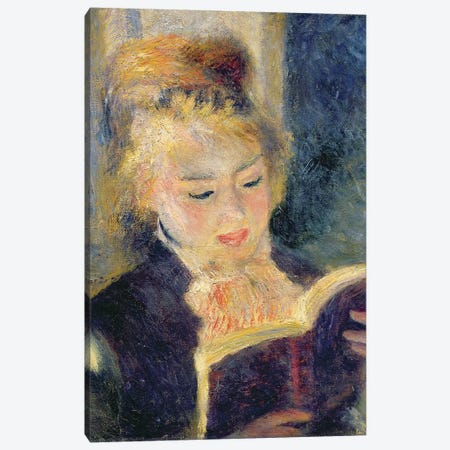 Girl Reading, 1874  Canvas Print #BMN10946} by Pierre-Auguste Renoir Canvas Print
