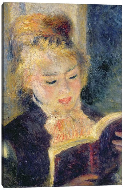 Girl Reading, 1874  Canvas Art Print - Pierre Auguste Renoir
