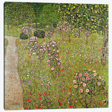 Orchard with roses Canvas Print #BMN1094} by Gustav Klimt Canvas Artwork