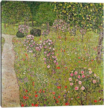 Orchard with roses Canvas Art Print - Gustav Klimt