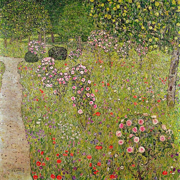 All Things Klimt: Orchard with roses by Gustav Klimt