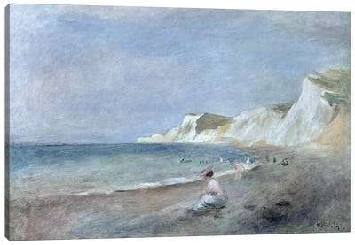 The Beach at Varangeville, c.1880  Canvas Art Print - Pierre Auguste Renoir