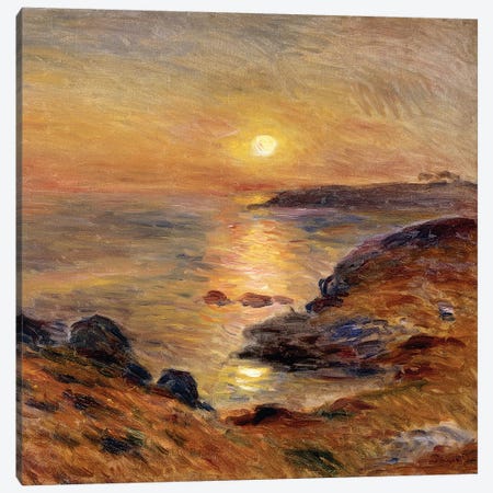 The Setting of the Sun at Douarnenez; Couche de Soleil a Douarnenez, 1883  Canvas Print #BMN10960} by Pierre-Auguste Renoir Canvas Wall Art