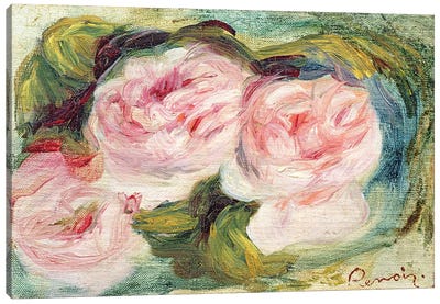 The Three Roses Canvas Art Print - Pierre Auguste Renoir
