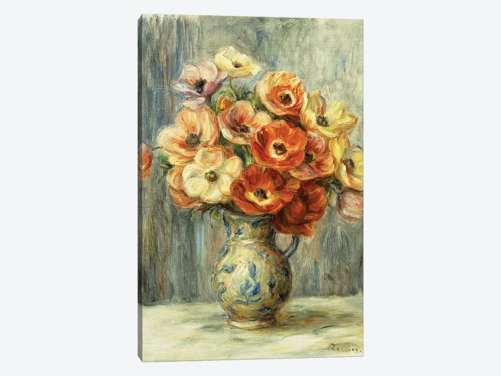 Vase d'Anemones,  by Pierre Auguste Renoir 1-piece Art Print