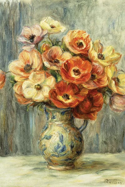 Pierre-Auguste Renoir: Vase d'Anemones,  by Pierre-Auguste Renoir