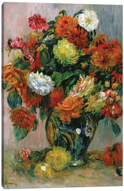 Vase of Flowers, c.1884  Canvas Art Print - Pierre Auguste Renoir