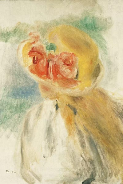 Pierre-Auguste Renoir: Young Girl with Flowers in her Hat by Pierre-Auguste Renoir