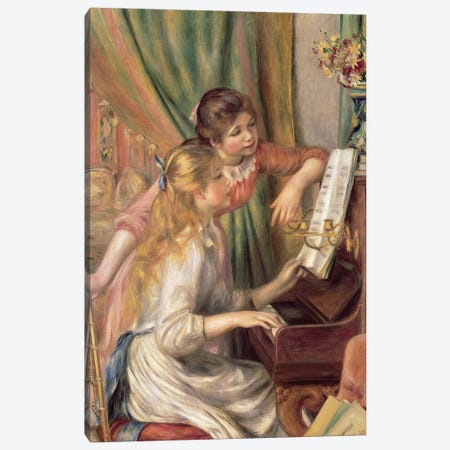 Young Girls at the Piano, 1892  Canvas Print #BMN10972} by Pierre Auguste Renoir Canvas Art Print