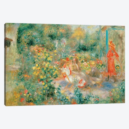 Young Girls in the Garden at Montmartre, 1893-95 Canvas Print #BMN10973} by Pierre Auguste Renoir Canvas Print