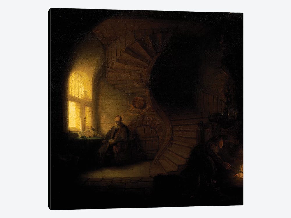 A philosopher in meditation  by Rembrandt van Rijn 1-piece Canvas Wall Art