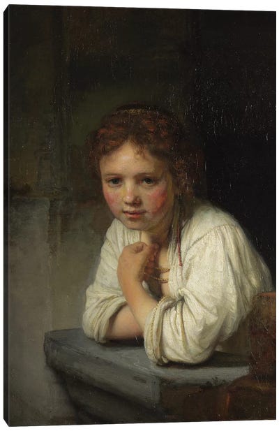 Girl at a Window, 1645  Canvas Art Print - Rembrandt van Rijn