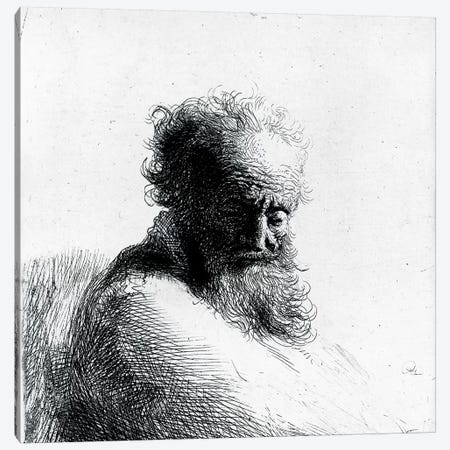 Head of an old man, 1631  Canvas Print #BMN10980} by Rembrandt van Rijn Canvas Wall Art
